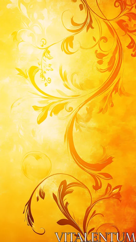 Sunlit vines curl upward through molten golden haze