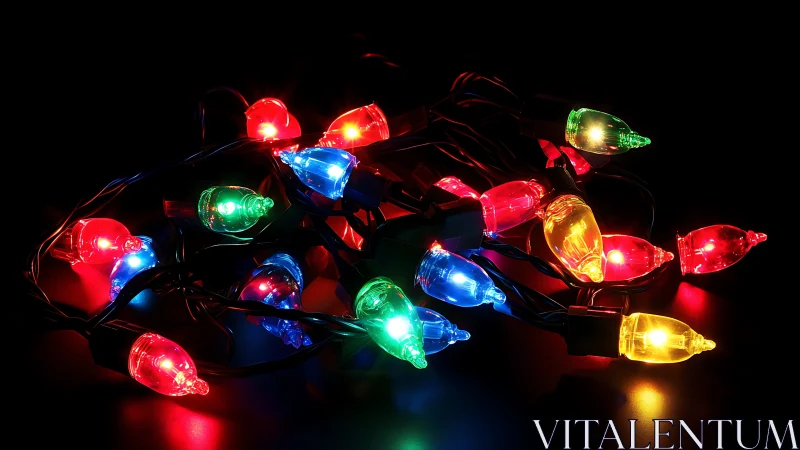 Multi‑color incandescent holiday string lights emit saturated glow