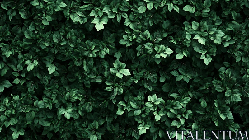 Dense overlapping green foliage forming uniform surface.