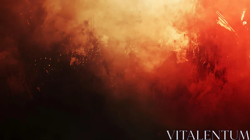 Abstract fiery clouds digital artwork in warm red and orange tones.