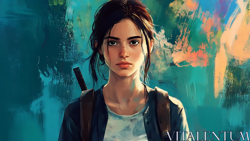 Brushstroked survivor studies the silence between colors