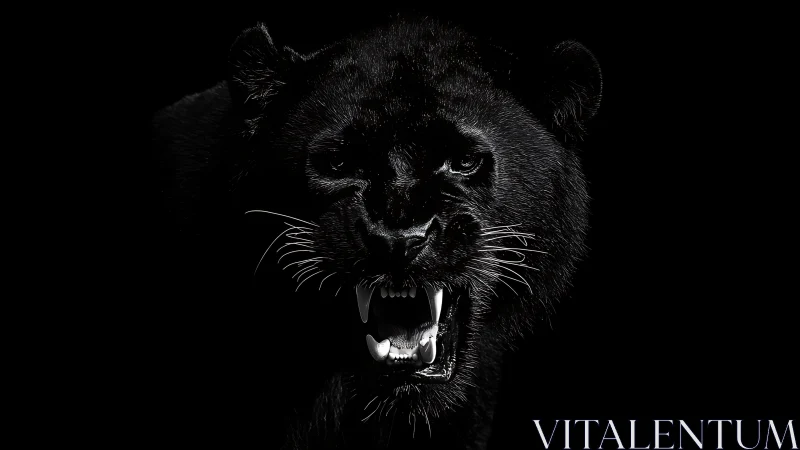 Powerful Panther Emerges From Darkness With Intense Presence