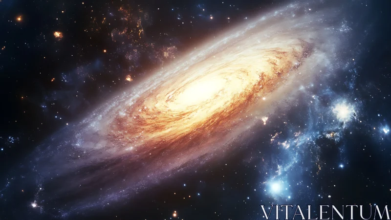 Spiraling starlit galaxy glowing like a cosmic campfire.