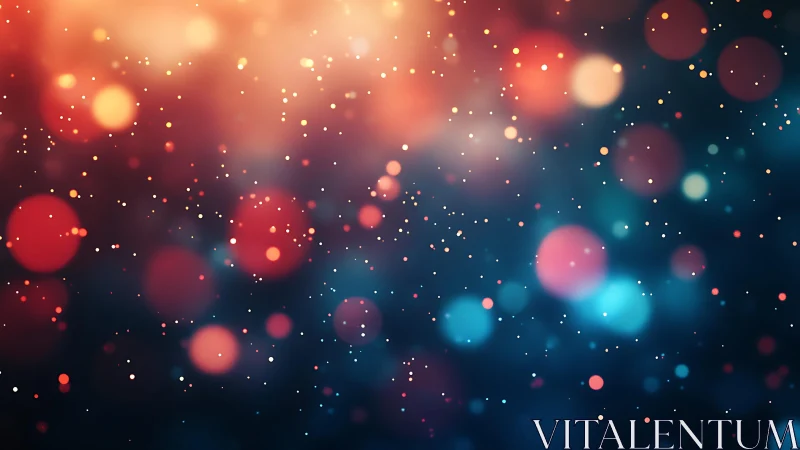 Abstract bokeh lights in warm and cool tones, digital art style.
