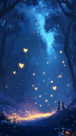 Where Moonlight Hearts Float Through Enchanted Forest Pathways