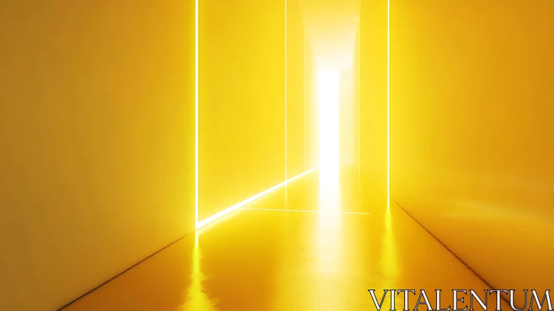 Golden corridor carves a razor-bright passage into nowhere