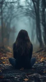 Quiet pause on a misty forest path of soft reflection.