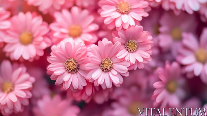 Pink Gerbera Daisies in Close Focus Depth of Field