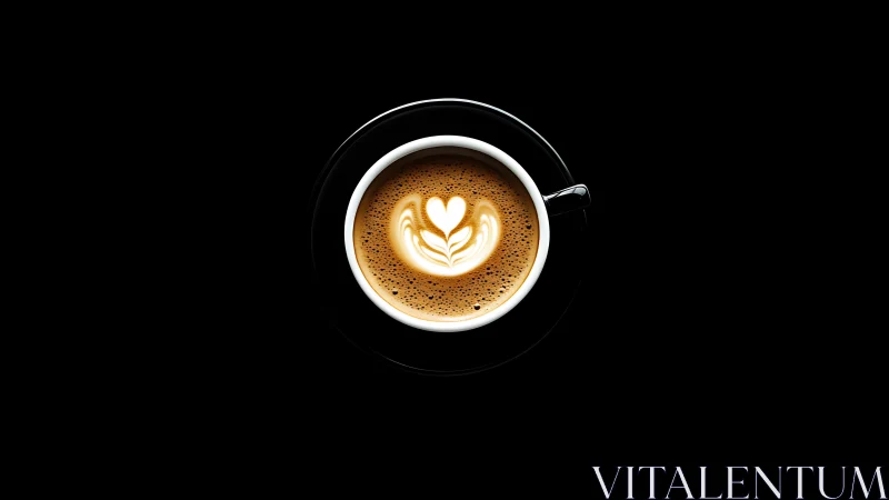 Latte Art Heart in Cappuccino Cup.