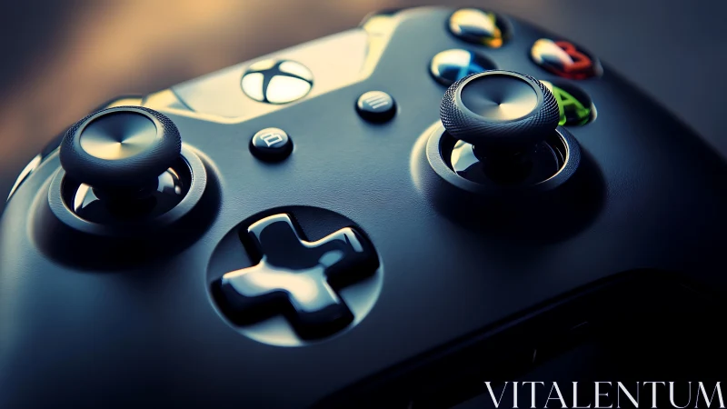 Xbox Wireless Controller Close-up with Metallic Surface Detail.