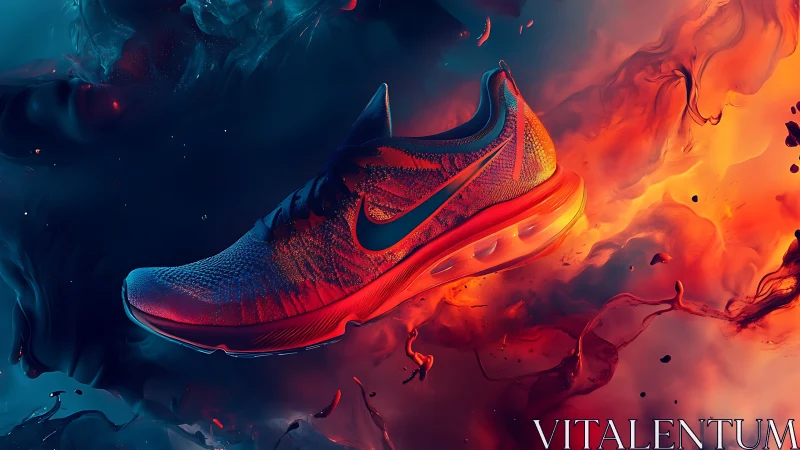 Lava-burst runner floating through neon stormfire skies.