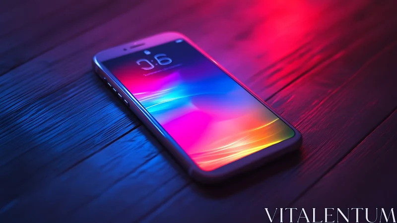 High-end smartphone displaying vibrant gradient interface with precise color gradation and edge ligh
