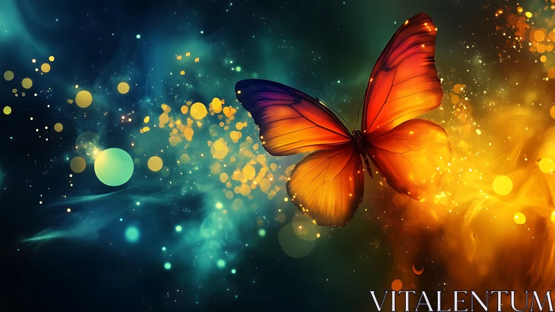 Starlit ember butterfly drifting through cosmic firedreams.