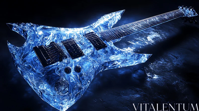 Electric guitar with sharp crystal ice style body design.