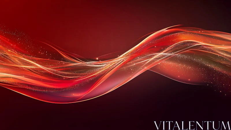 Glowing crimson waves drifting through a starry twilight.