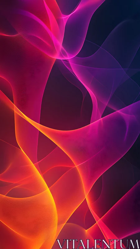 Neon light waves flow across a dark gradient background