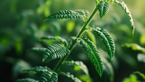 Photorealistic macro foliage with shallow depth of field.