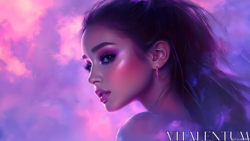 Neon dusk muse in violet clouds of soft electric light.