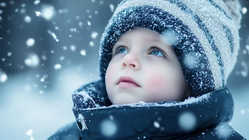 Child in Winter: Chromatic Temperature & Textural Frost Composition.