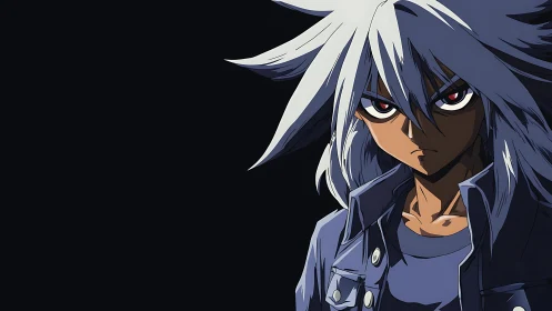 Anime character portrait with dramatic side lighting composition.