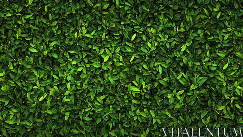 Dense green hedge fills frame with overlapping glossy leaves