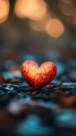 Luminescent Heart Glowing in Evening Shadows