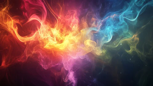 Luminous Energy Waves Collide in Vibrant Chromatic Gradient.