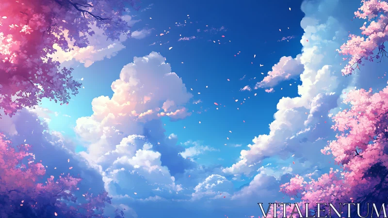 Soft cherry sky where drifting clouds meet quiet dreams.