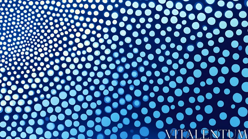 Abstract blue halftone dot pattern with dynamic gradient effect.