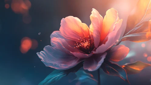 Digital rendering of bloom with gradient color transitions and atmospheric bokeh.