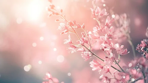 Pink Blooms Caught in Soft Bokeh Dreams.