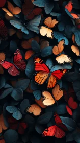 Monarch butterflies over teal foliage in luminous contrast.