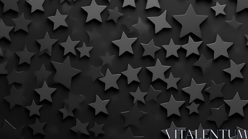 Black 3D stars form dense repeating pattern on dark background