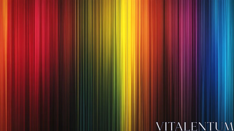 Prismatic vertical light streaks form saturated color spectrum.