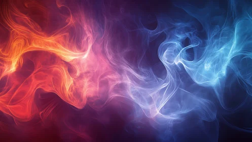 Quantum Energy Collision: Red and Blue Plasma Convergence.