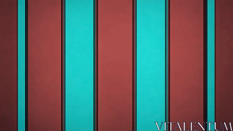 Vertical teal and maroon stripes form a minimal geometric field