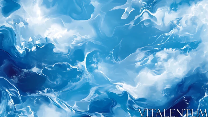 Fluid blue turbulence with layered cloudlike vortices and gradients