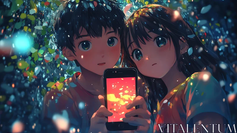 Childhood friends sharing a glowing summer memory together.