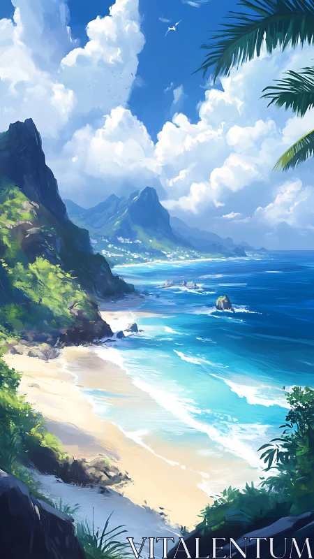 Coastal Paradise Valley with Dramatic Cliffs and Turquoise Waters.