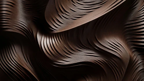 Layered metallic wave surface with flowing carved ridges.