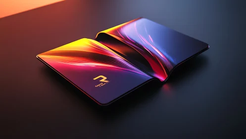 Foldable dual-screen device is displayed with vivid interface