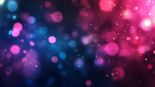 Vibrant Pink and Blue Bokeh Light Background in Abstract Style.
