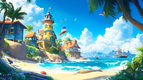 Whimsical Seaside Haven Where Lighthouse Dreams Meet Island Paradise
