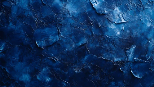 Deep blue textured abstract surface shows layered brush strokes