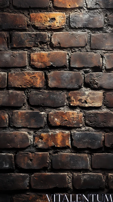 Weathered brick wall glowing with rustic warmth and character.