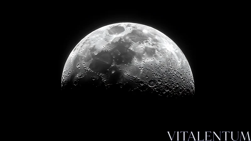 Lunar terminator close-up with high-contrast crater topography