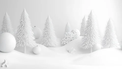 Snow-sculpted fir forest drifts in a whispering paper hush.