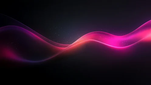 Gentle neon waves glowing softly across a midnight sky.