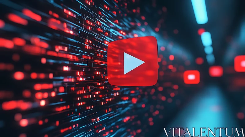 Streaming node visualization of digital video data flow icon.