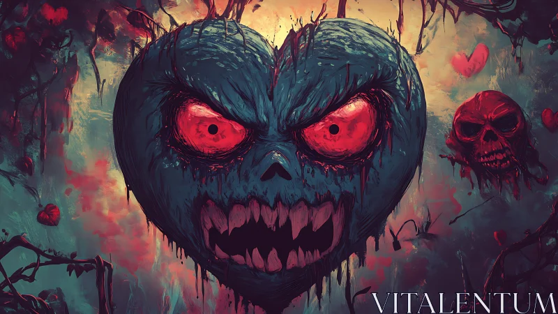 Grotesque cardiac entity with predatory ocular convergence.